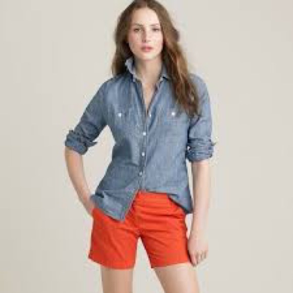 J. Crew Pants - J. Crew City Fit Cotton Twill Chino Shorts Dark Pink size 12